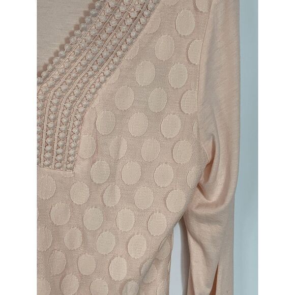 Shannon Ford New York Womens Sweater V Neck Circle Quarter Sleeve Pink Medium - Picture 5 of 8